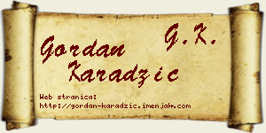 Gordan Karadžić vizit kartica